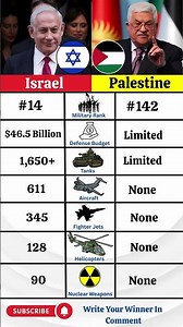 Israel vs Palestine Military Power 2025