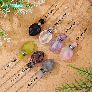 Crystal Perfume Bottle Necklace: Quartz Essential Oil Pendant, Gold/silver - Etsy