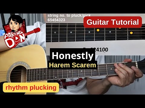 HONESTLY plucking guitar tutorial | HAREM SCAREM | (acoustic version) Eb standard tuning