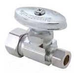 Brasscraft OCR34XC 5/8 inch OD x 1/2 inch OD Compression x Compression Straight Valve Chrome
