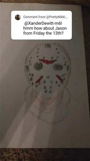 jason drawing here u go #horror #drawing