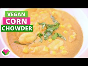 Easy Vegan Corn Chowder with Gnocchi Dumplings