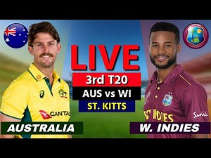 West Indies vs Australia Live - 3rd T20 | WI vs AUS Live | Scores & Commentary