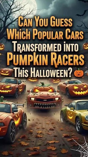Can You Guess Which Popular Cars Transformed into Pumpkin Racers This Halloween? 🎃🏎️