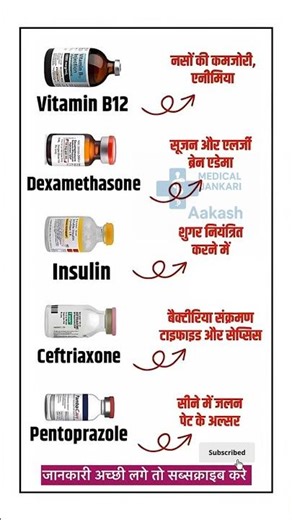 Vitamin B12, Dexamethasone, Insulin, Pentoprazole & Ceftriaxo Use, Dose & Side Effects |