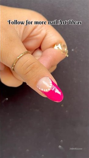 Simple pink 💕French with dotting nailart design at home#shorts#nailart#nails#youtube#youtubeshorts