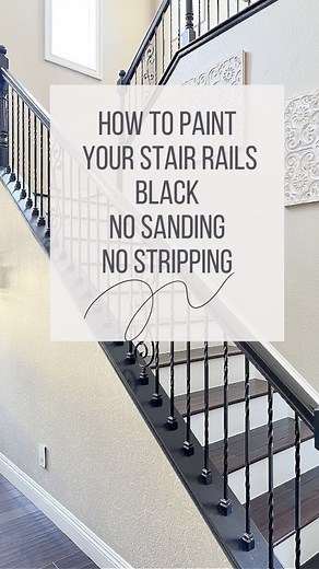 6 comments | From light oak to faded dark stain, I'm sharing how to paint stair railings black without sanding or using chemical strippers. This will cut down a ton on all of your prep work and you are going to be left with an updated and modernized space, bonus, it’s a pretty simple DIY, just takes a little time. Head to the blog ( link in bio) for the full tutorial. #diy #stairs #paint #myuncommonsliceofsuburbia | My Uncommon Slice of Suburbia | Facebook