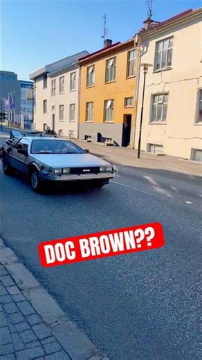 Doc Brown cruising in the DeLorean Time Machine! #backtothefuture #shorts #80s