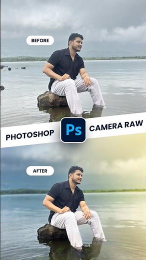 Quick cinematic photo editing using Photoshop Camera Raw 🎨 #shorts