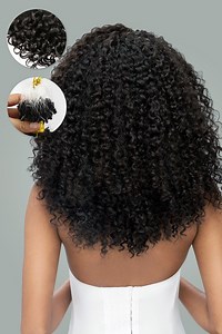 Micro Ring Human Hair Curly Extensions For Black Women
