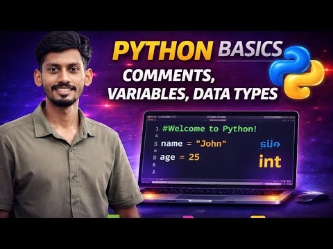 Python Basics | Comments, Variables & Data Types 🔥#python #comment #variablesinpython #datatypes