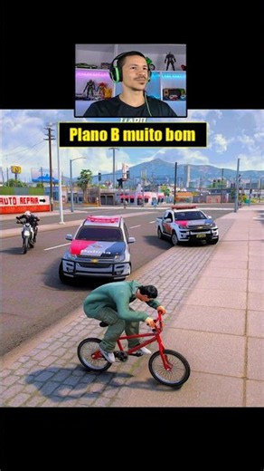Tried to make a getaway on a bike then came up with a plan B in this insane GTA RP escape #shorts...
