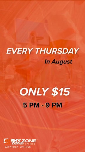 August Trampoline Park Special in Saratoga Springs