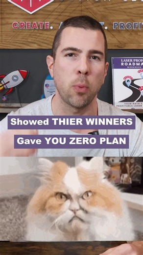 Laser Design Club | Laser Profit Games 🚀 on Instagram: "Laser makers: watching another “20 best laser projects to sell” video won’t make you any money. Those videos show you their winners… and give you zero plan for your business. The projects in those videos do sell – for the person who made them. When you copy their list without a strategy, you don’t build a business… You build a random gift shop with a laser strapped to it. You don’t need more project ideas. You need a plan. Follow Laser Des