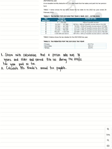 TAXATION PART 1 | How to calculate income tax | Follow for more MLIT tips. 😃 #dbe #mathslit #grade12 #matric #taxation #fypシ゚
