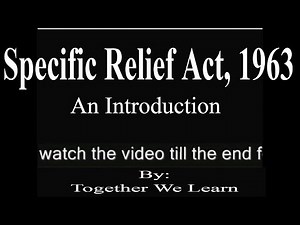 #specificreliefact1963 Specific Relief Act, 1963 || Introduction to the Act