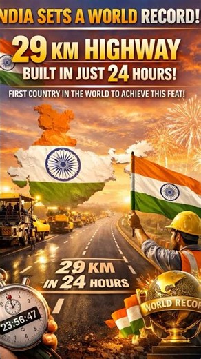 29 Km in 24 hrs.. India leads the world..🇮🇳 #nhai #india #indiaproud #world