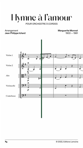 Henry Lemoine & Cie on Instagram: "❤️🎻Un incontournable de la chanson française et du répertoire d'Édith Piaf arrangé pour orchestre à cordes, débutant ! 🎼"Hymne à l'amour" pour orchestre à cordes, composé par Marguerite Monnot et arrangé par Jean-Philippe Ichard Niveau très facile - catalogue Robert Martin, éditions Lemoine Parties pour violon, alto, violoncelle et contrebasse. 🔗plus d'informations via le lien en bio 🇬🇧 "If You Love Me, Really Love Me" for string orchestra Very easy level 