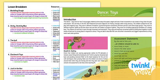 Twinkl Move PE - Year 2 Dance: Toys Overview