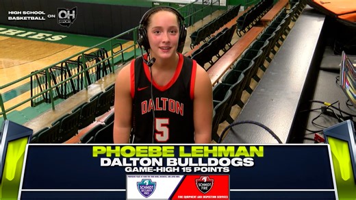 It was a near-perfect defensive performance from the Dalton Bulldogs in the first half against Smithville and our Schmidt Security Pro MVP was a main reason as Lady Bulldogs Senior Phoebe Lehman not only scored a game-high 15 points, but also helped her Dalton defense hold the Lady Smithies to a single field goal in the first half leading to a big victory on the road. | The OH Report