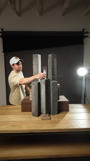 Aidan Jordaan on Instagram: "Lighting Technique you HAVE to try!🔥 2 light setup using amaran 300c with Spotlight SE attachment + 360c with reflector dish. Simply fire the spotlight in a “strip” form across your product and props. Grab something to cover your spotlight and slowly create a reveal streak🤯 Let me know what ideas you would use this technique for👇 PS… those concrete blocks were HEAVY😮‍💨 #amaranRay #amaranRay360c"