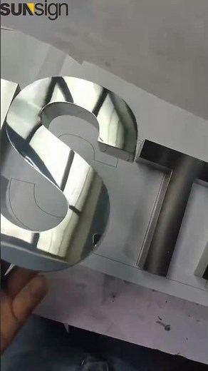 3D stainless steel channel letters, custom business signs, with mirrored or brushed finish.