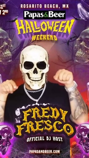 Papas&Beer on Instagram: "🎃 The BIGGEST Halloween Party on the West Coast! We’re going all out for 2 NIGHTS of haunted madness 👻 comment “Treat” for tickets! 🧛‍♂️ Friday: Haunted House + Open Bar + Spooky Drinks 🏖️ Saturday Day: Pool Party + Open Bar 💀 Saturday Night: Costume Contest + Drink Specials + Big Prizes Bring your costumes, your crew, and your wild side… This Halloween Weekend — Rosarito gets spooky. 🕷️ #PapasAndBeer #HalloweenWeekend #Rosarito #HauntedBeachParty🏚️ 🎃"