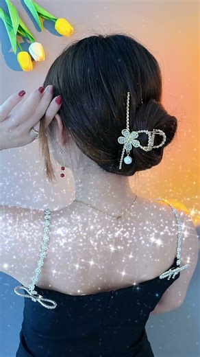 Cute Hair Style Tutorial 💫#hairstyle #hairtutorial #girlstyle #easyhair #trendhair #beautytips