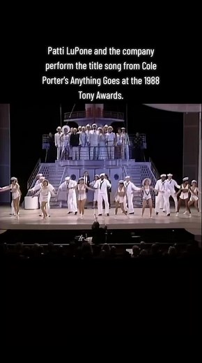 Patti LuPone and the company perform the title song from Cole Porter's Anything Goes at the 1988 Tony Awards. #pattilupone #tonyawards #legendPattiLuPone #enythinggoes #patti