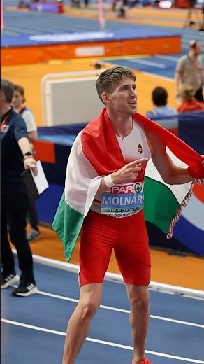 Attila Molnar 🇭🇺 wins the first European indoor track gold medal for Hungary in 40 years!🔥