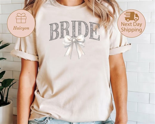 Coquette Bride Shirt, Bridal Shower Tshirt, Bachelorette Party Gift for Bride, Newlywed Tee , Bridesmaid Gift - Etsy