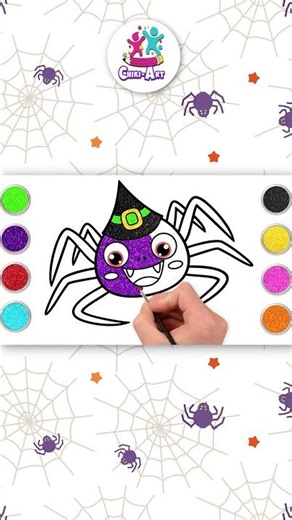 Easy Halloween Spider Drawing Tutorial 🕷️#shorts #howtodraw #drawing #hooplakidzhowto
