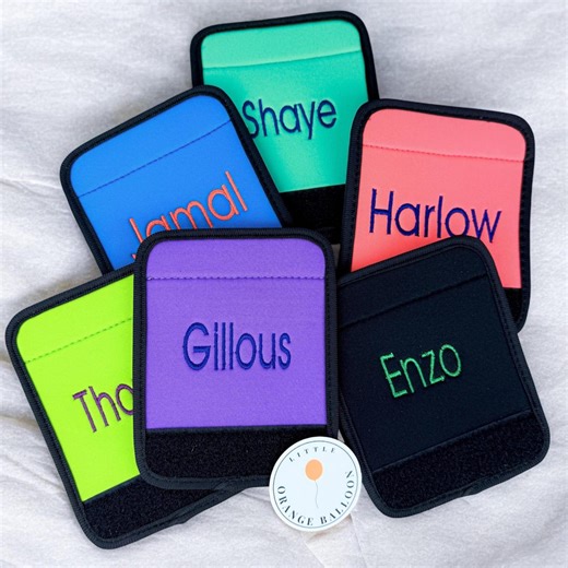 Embroidered Luggage Handle Wrap - Custom Travel ID - Personalized Flight Suitcase Accessory - Sport Team Bag Backpack Duffel Player Tag - Etsy