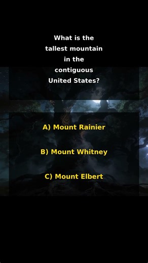 What is the tallest mountain in the contiguous United States? #shorts #quiz