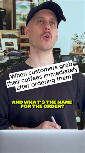 Customers grabbing their coffees. #funny #cafe #coffee #barista #coffeeshop #latteart #work #server