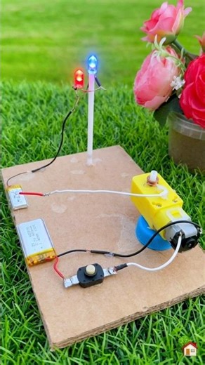DIY Life Hack with DC Motor & LED ⚙️✨Mini Lighting System ⚡#shorts #gearmotor #inventos