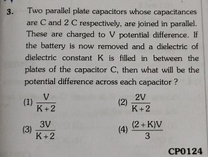 Two parallel plate capacitors whose capacitances are C and 2C r... | Filo