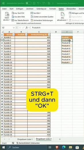 Dynamischen und statischen Dropdown in Excel erstellen #excel