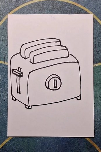 toster drawing, how to draw a toster
