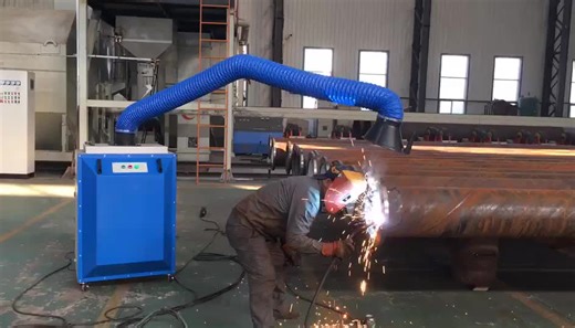 Welding fume extractor air filter cleaning machine