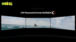How about watching The Meg in 270 degree panoramic format? See the difference between standard screen and ScreenX. | ScreenX