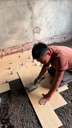 Quickly install a wooden floorboard surface with adhesive and construction fasteners #construction