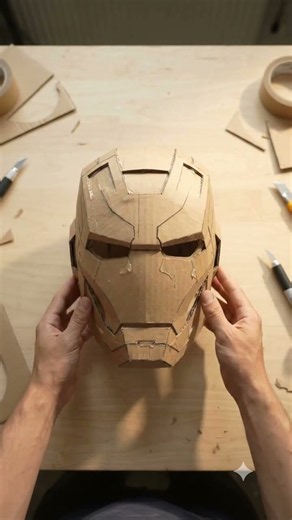 How to Make an Iron Man Mask from Cardboard ♻️ #diy