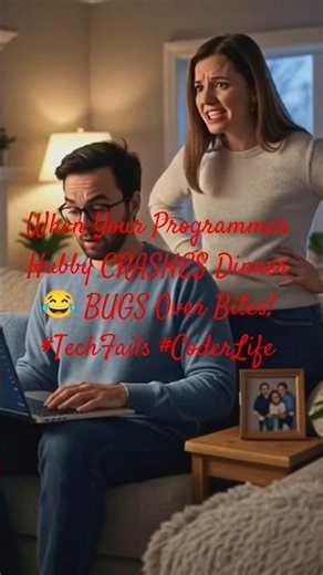 When Your Programmer Hubby CRASHES Dinner 😂 BUGS Over Bites! #TechFails #CoderLife