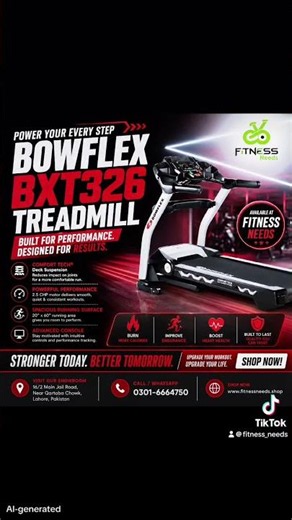 Bowflex BXT326 Treadmill Available at Fitness Needs 🇵🇰