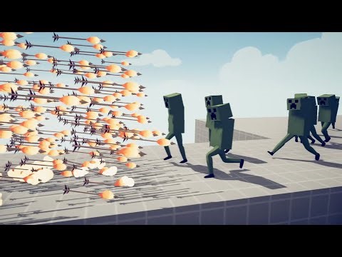 Small Size Minecraft Creeper Army vs Every God Units | TABS Simulator