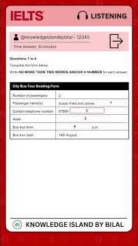 Computer Based IELTS Listening Test 2026 | IELTS Listening Practice Form Completion Task