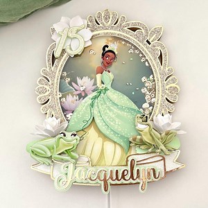 Princess Tiana Shaker Cake Topper, Princess & the Frog Party Decor, Quinceanera, Sweet Sixteen - Etsy