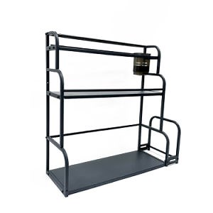 [Hot Item] Multifunctional Countertop Stainless Steel Spice Rack Kitchen Organizer Three-Tier Spice Bottle Rack