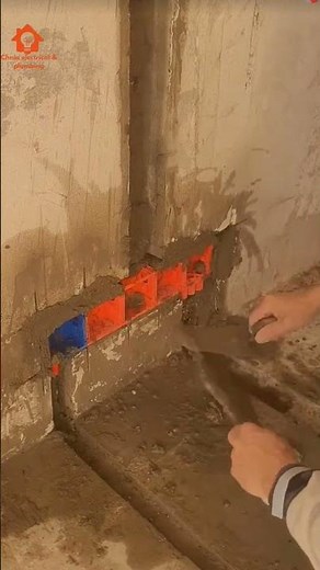 Electric bottom box install in wall #constructionsite#bottombox#plumbingwork